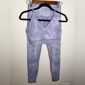 Til You Collapse Lavender Tie-Dye Leggings Set XL M EUC purple white matching